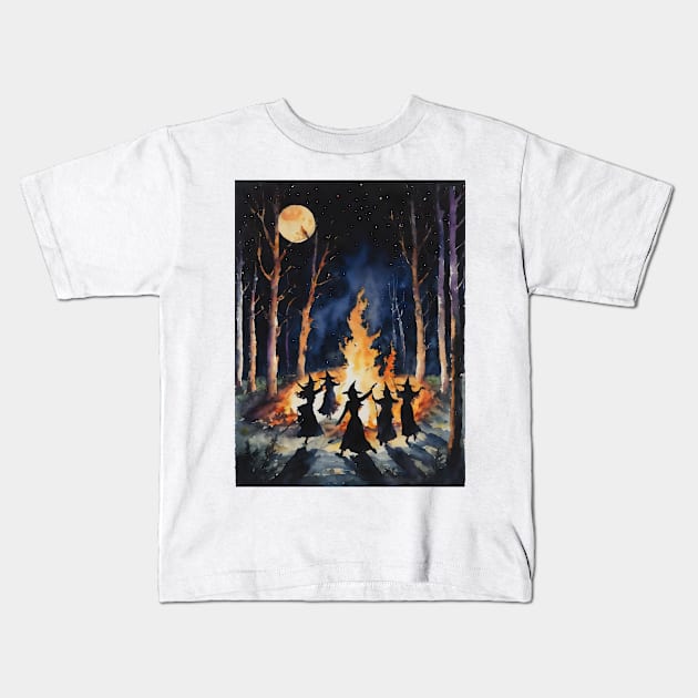 Fire Dance Kids T-Shirt by Lyra-Witch